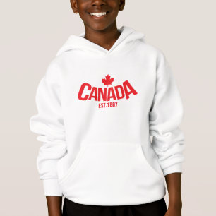 Canada maple leaf kids hooded jumper