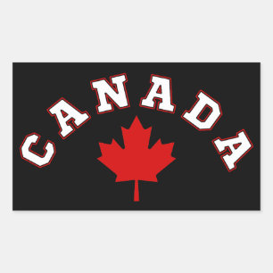 Canada maple leaf rectangular sticker