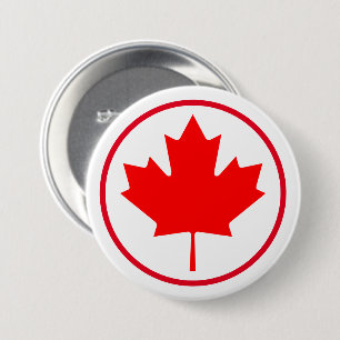 Canada Maple Leaf Red White Canadian Flag Colours 7.5 Cm Round Badge