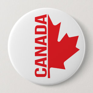 Canada maple leaf red white pin button