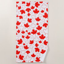 Canada Maple Leaf Red White Random Pattern