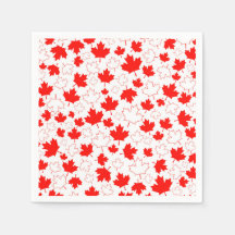 Canada Maple Leaf Red White Random Pattern