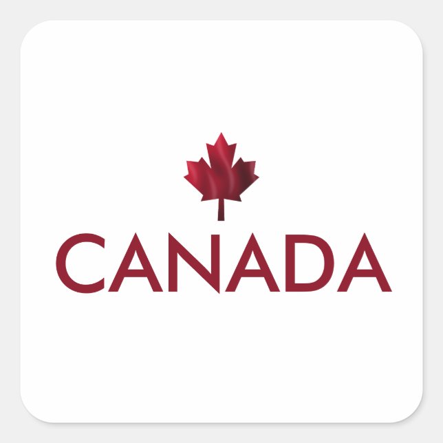 Canada Maple Leaf Square Sticker (Front)
