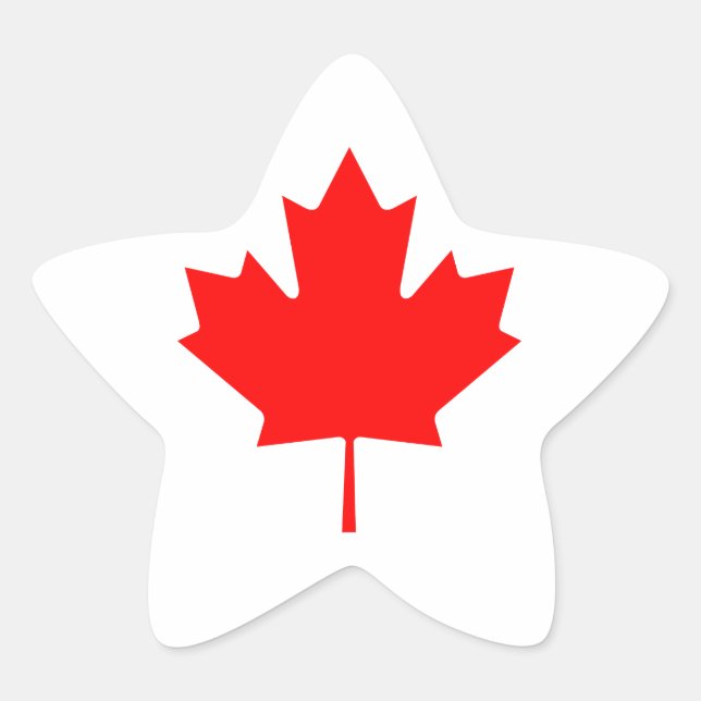 Canada Maple Leaf Star Sticker (Front)