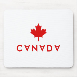 Canada Maple Leaf Upside-Down Lettering Colour Mouse Mat