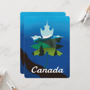 Canada maple leaf vintage style travel poster