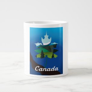 Canada maple leaf vintage style travel poster large coffee mug