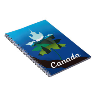 Canada maple leaf vintage style travel poster notebook