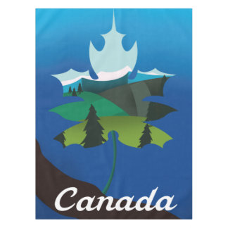 Canada maple leaf vintage style travel poster tablecloth