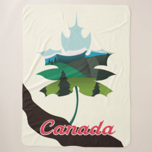 Canada maple leaf white edition sherpa blanket
