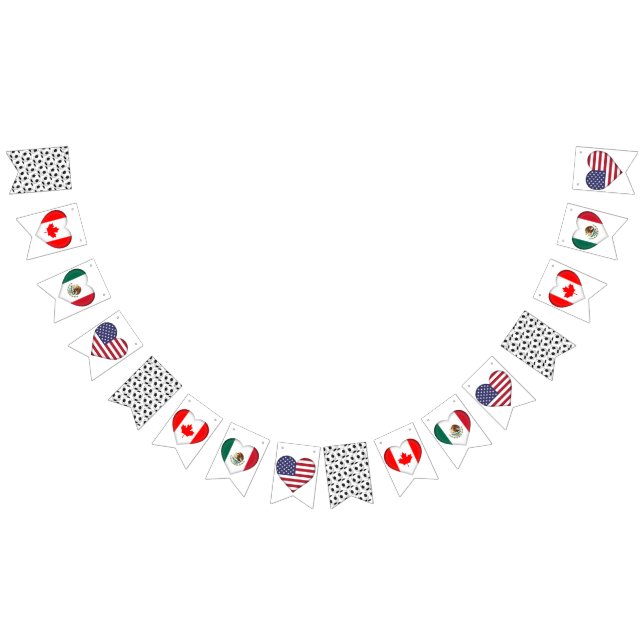Canada Mexico USA hosting Football Tournament 2026 Bunting (All)