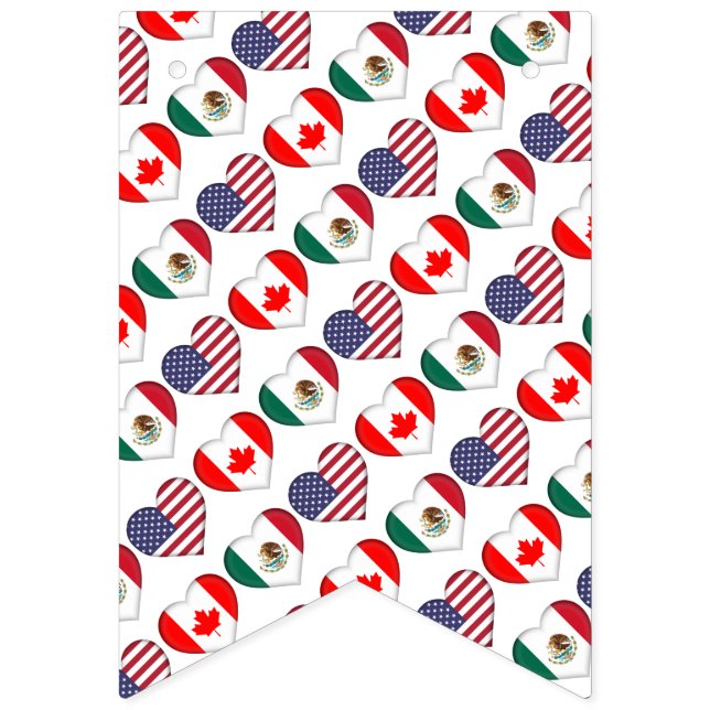 Canada Mexico USA hosting Football Tournament 2026 Bunting (First Flag)