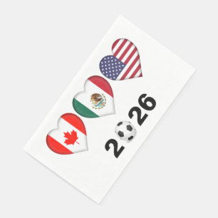 Canada Mexico USA hosting Football Tournament 2026 Napkin