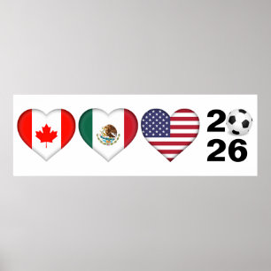 Canada Mexico USA hosting Football Tournament 2026 Poster