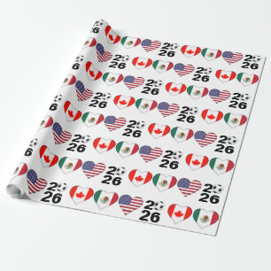 Canada Mexico USA hosting Football Tournament 2026 Wrapping Paper