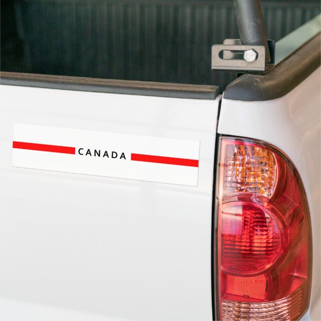 Canada minimalistic flag bumper sticker (On Truck)