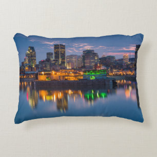 Canada, Montreal, skyline and Old Port Decorative Cushion