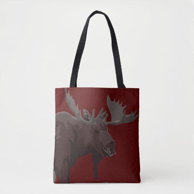 Canada Moose Bags Retro Moose Art Tote Bags (Front)
