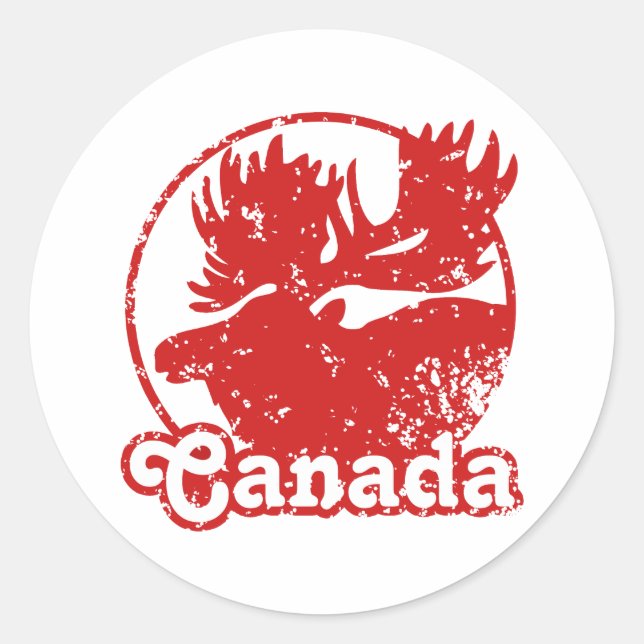 Canada Moose Classic Round Sticker (Front)