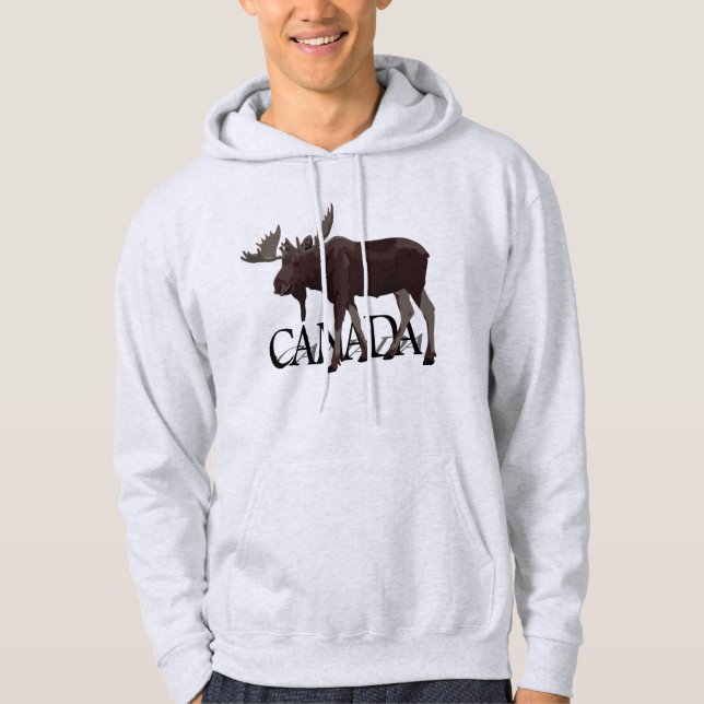 Canada Moose Hoodie Men's Canadian Souvenir Shirt (Front)