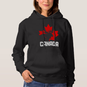 Canada Moose Maple Leaf Pride Vintage Canadian Fla Hoodie