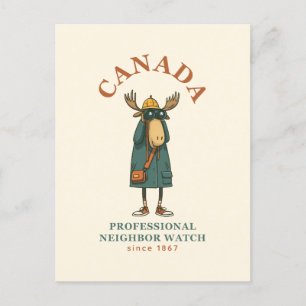 Canada Moose Neighbor Watch Postcard