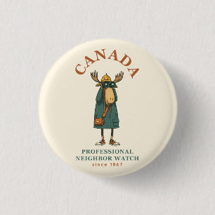 Canada Moose Neighbour Watch 3 Cm Round Badge