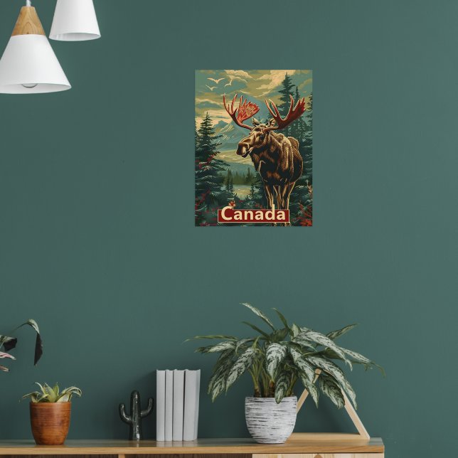 Canada Moose Vintage Poster (Living Room 1)