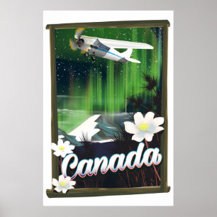 Canada mountain travel poster