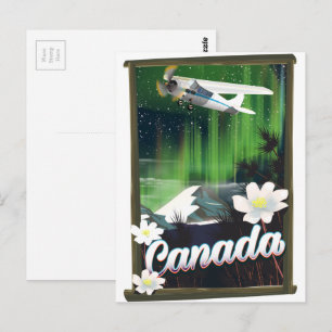 Canada mountain travel poster postcard