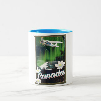 Canada mountain travel poster Two-Tone coffee mug