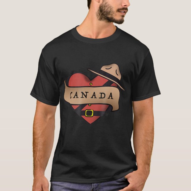 Canada Mountie, Canada Day, I love Canada T-Shirt (Front)