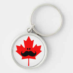 Canada Moustache - A moustache on red maple Key Ring