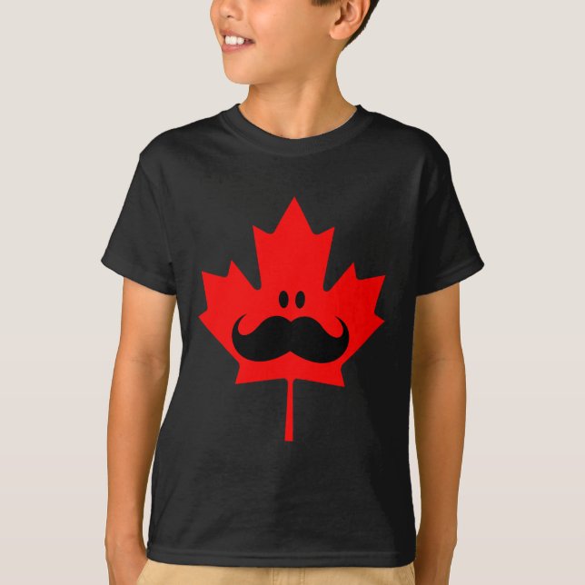 Canada Moustache - A moustache on red maple T-Shirt (Front)