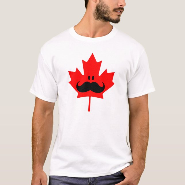 Canada Moustache - A moustache on red maple T-Shirt (Front)