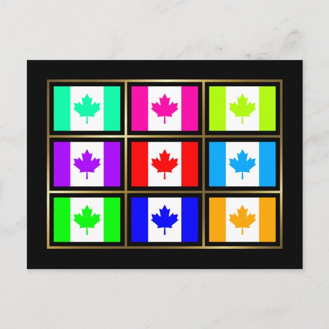 Canada Multihue Flags Postcard (Front)