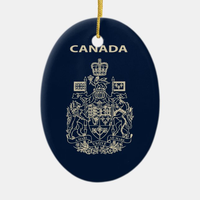Canada national emblem ceramic tree decoration (Front)