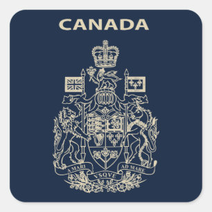 Canada national emblem square sticker
