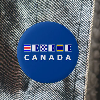Canada Nautical Signal Sailing Flags Dark Color 6 Cm Round Badge