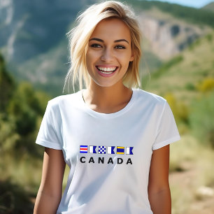 Canada Nautical Signal Sailing Flags Light-Color T-Shirt