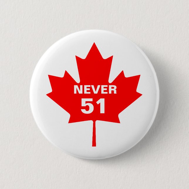 Canada Never 51 6 Cm Round Badge (Front)