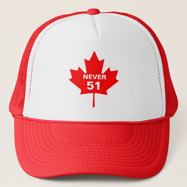 Canada Never 51 Trucker Hat (Front)