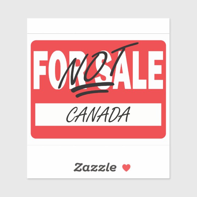 Canada NOT for sale Sticker (Sheet)