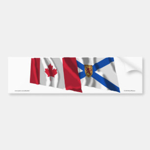 Canada & Nova Scotia Waving Flags Bumper Sticker