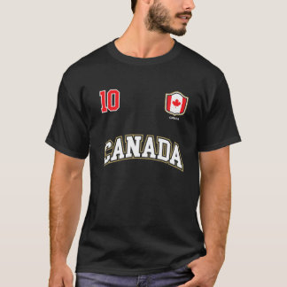 Canada Number 10 Soccer Team Sports Canadian Flag T-Shirt