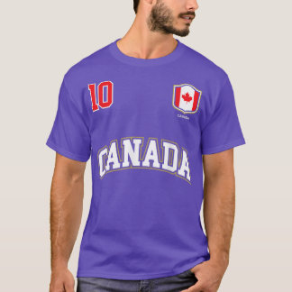 Canada Number 10 Soccer Team Sports Canadian Flag T-Shirt