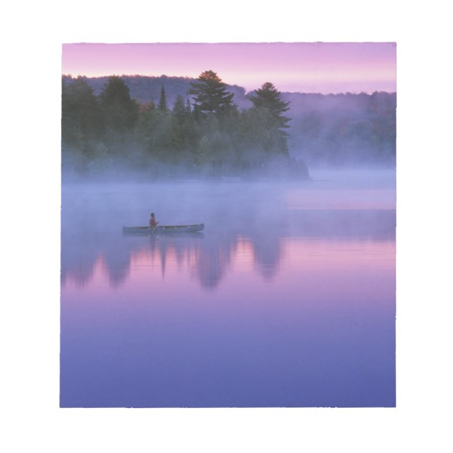 Canada, Ontario, Algonguin Park, Canoeist on Notepad (Front)