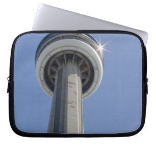 Canada, Ontario, Toronto. Top of CN Tower with Laptop Sleeve
