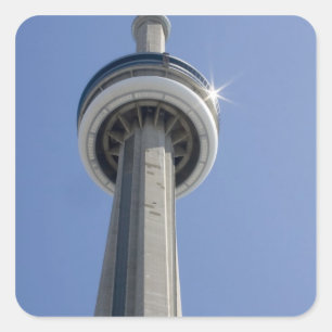 Canada, Ontario, Toronto. Top of CN Tower with Square Sticker