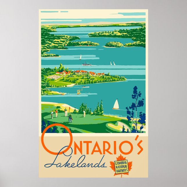 Canada Ontario Vintage Travel Poster (Front)